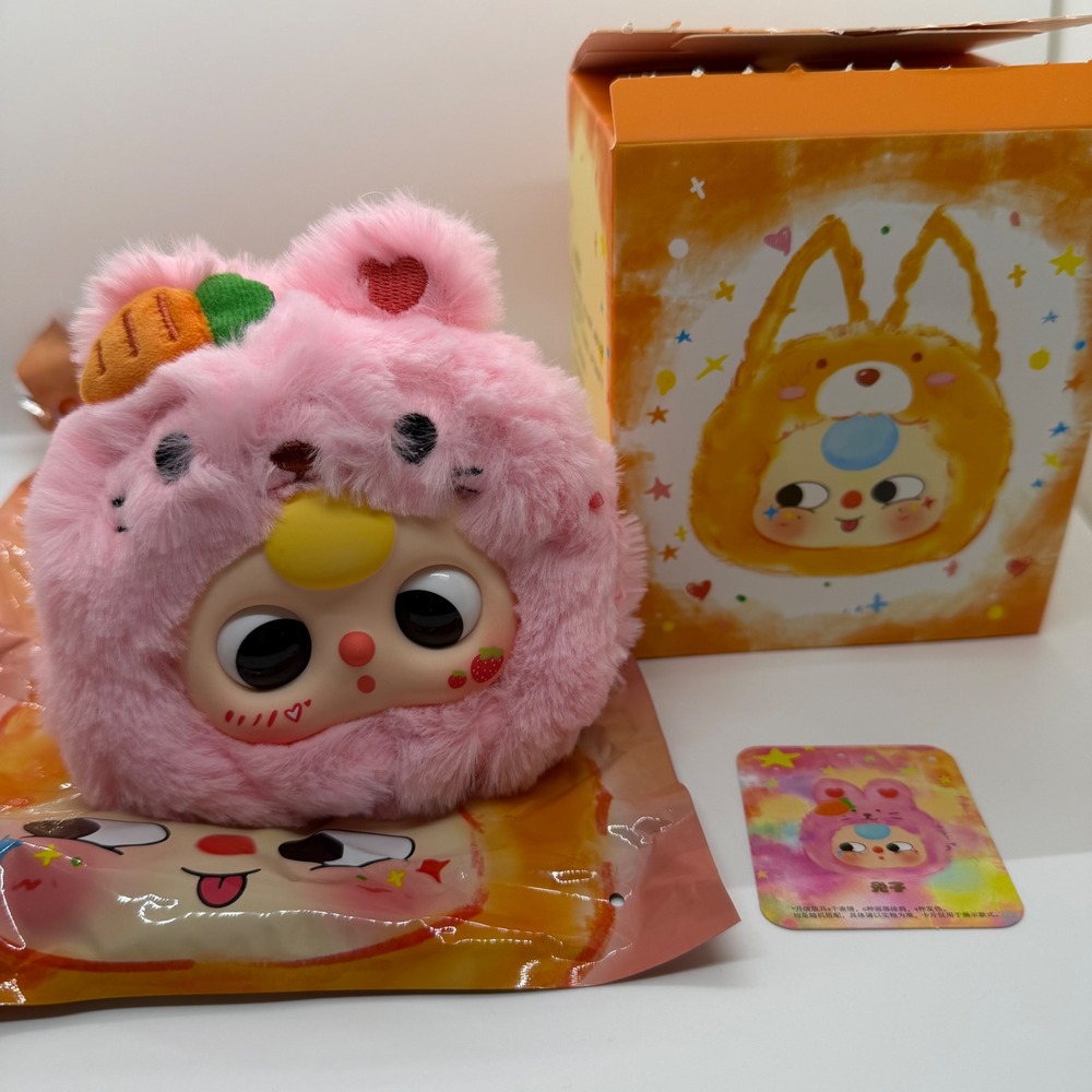 Baby Three Original Plush Series Confirmed Pink Bunny Rabbit Pendant